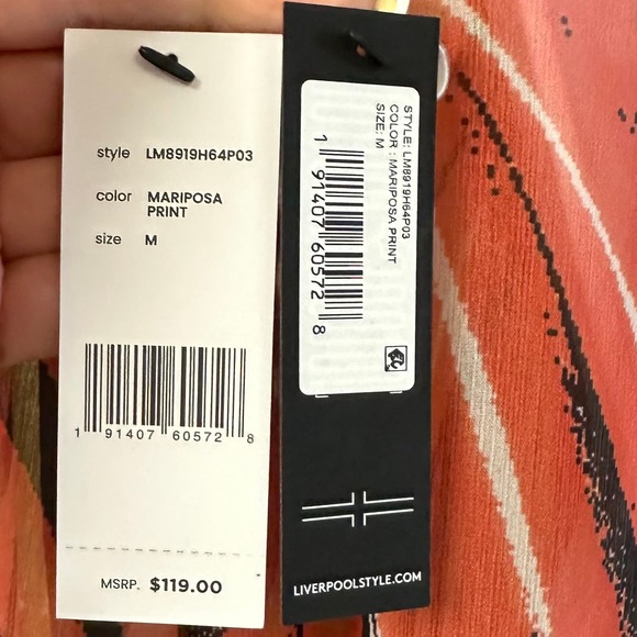 V559, NWT! Liverpool Los Angeles Women’s Sz M Multi-color Button Up Hi-Lo Length - Picture 16 of 16